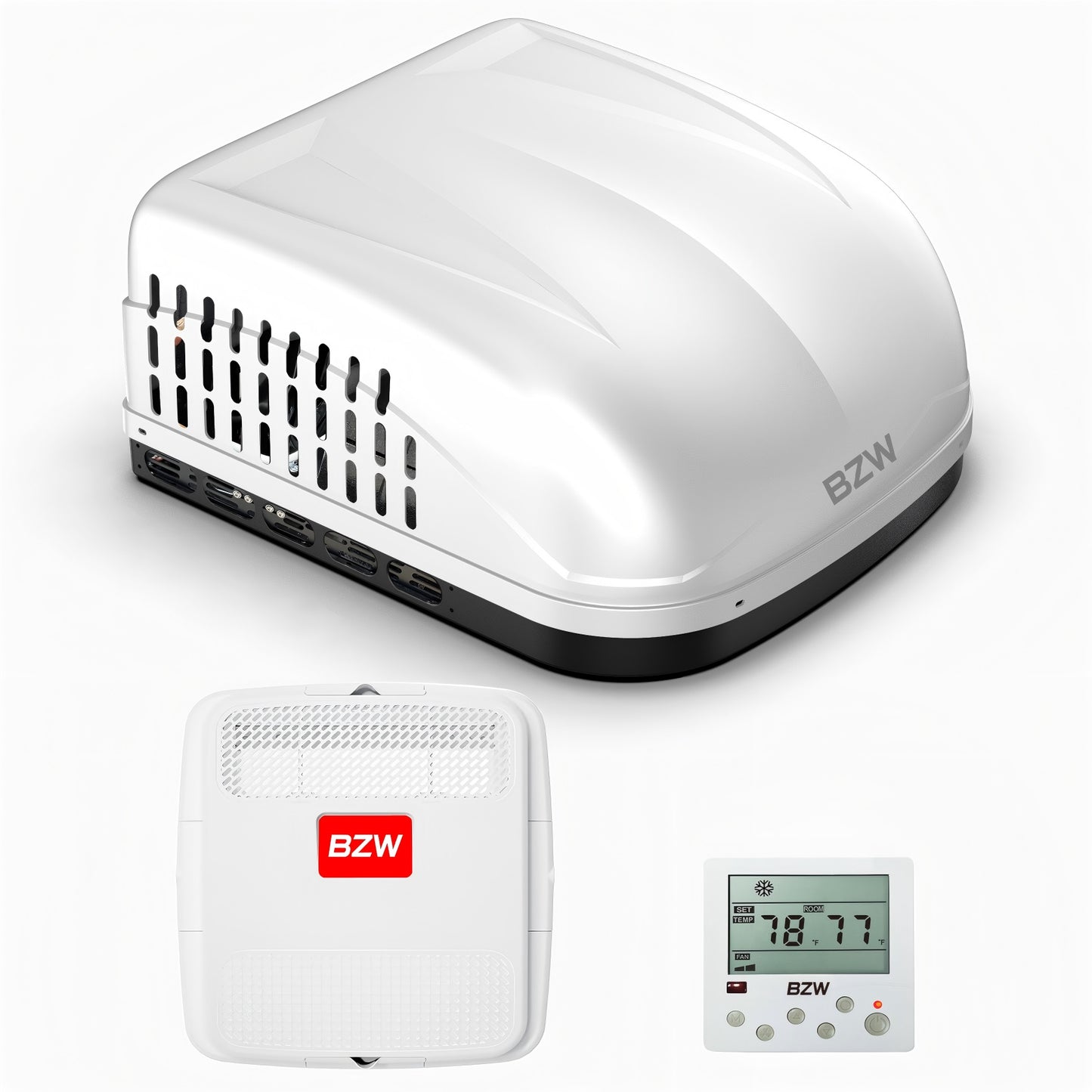 BZW 15000 BTU RV Air Conditioner, Non-Ducted RV Rooftop AC Unit, All in One Unit, Easy Install, Quiet AC, 110-120V, Cooling Only, For Camper, Fifth Wheel, Food Trucks, White