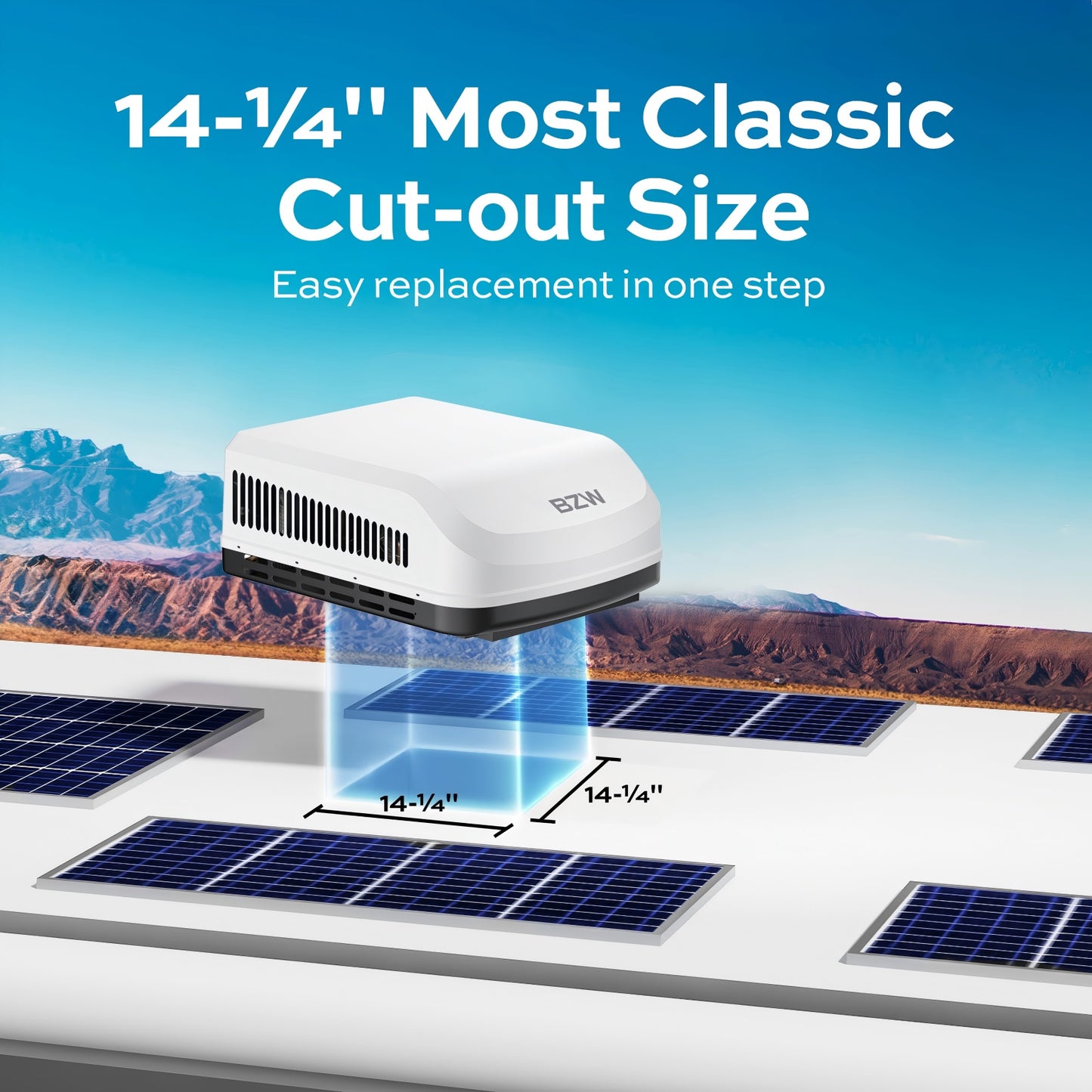 BZW RV Air Conditioner 15K Non-Ducted | Quiet AC, WiFi and Remote Control | 110-120V | Cooling Only | Easy Install | All-in-One Unit | For Camper, Fifth Wheel, Food Trucks, White (PRO)