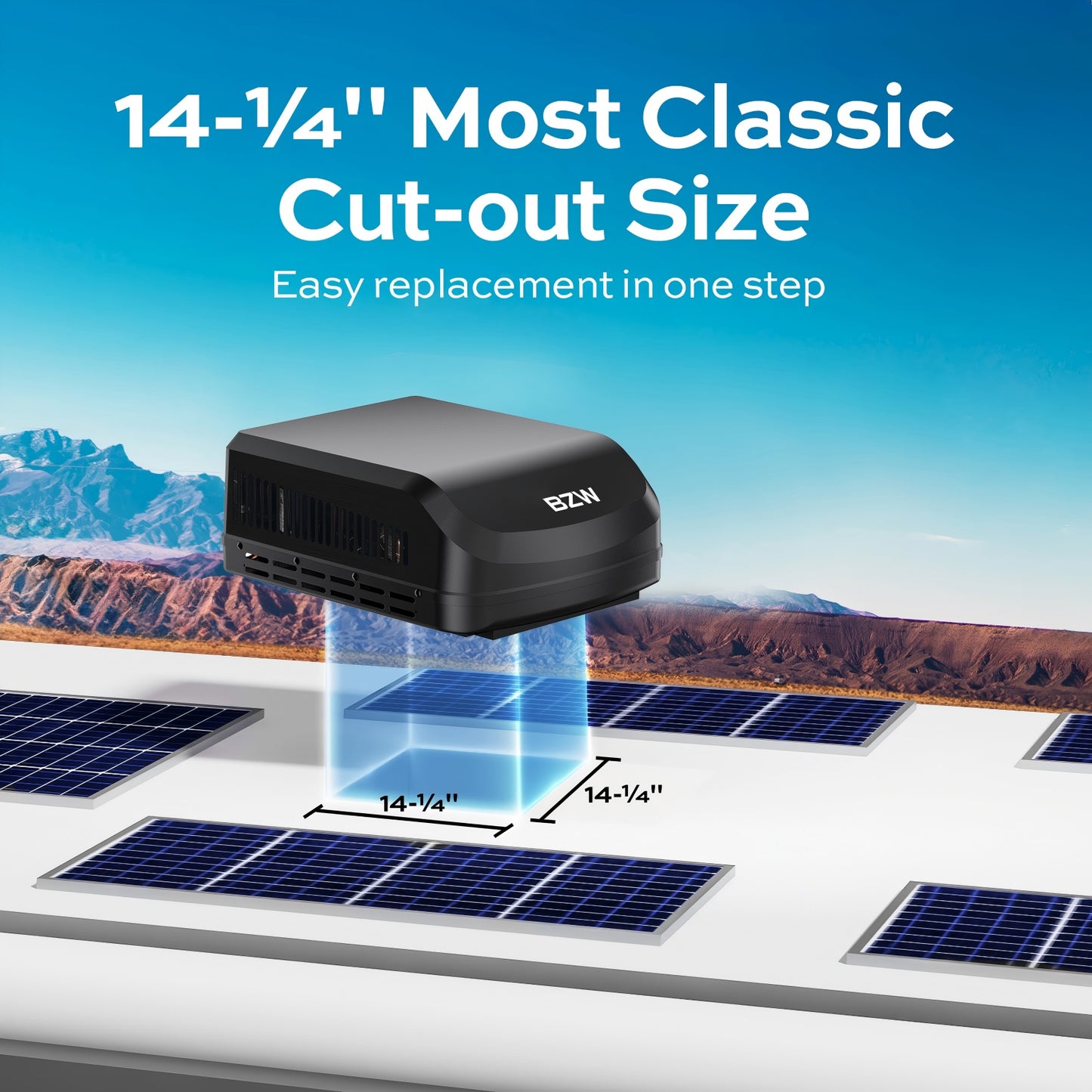 BZW RV Air Conditioner 15K | Heat Pump and Cooling | Quiet AC with WiFi and Remote Control | 110-120V | Rooftop AC Unit RV, Non-Ducted | All-in-One Unit | For Camper, Fifth Wheel, Food Trucks (Black)