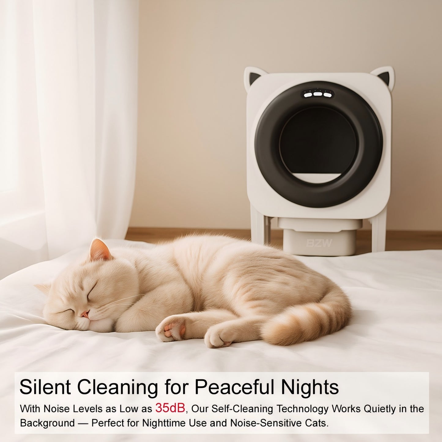 BZW Self Cleaning Litter Box Automatic - Extra Large Self-Cleaning for Multiple Cats - APP-Controlled with Smart Sensors - Odor-Free - Safety Protection - Low Noise, 1 Roll Garbage Bags, Silver